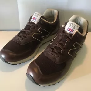 New Balance 576 pelle brown suola encap made in England Mis 43 - Foto 1 di 9