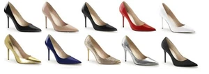 HIGH HEEL STILETTO SCHUHE 4" SPITZ KURZER STIL PLEASER KLASSISCH 20 GRÖSSEN 3-13 - Bild 1 von 13