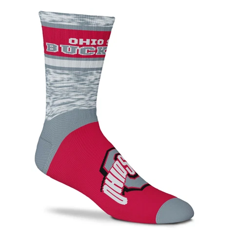 New Ohio State Buckeyes OSU Double Deuce Gray Knit Crew Socks 2 Sizes NCAA Cover