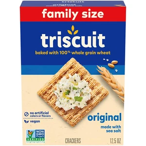 Triscuit Original Whole Grain Wheat Crackers, Vegan Crackers, Family Size, 12.5 - Picture 1 of 12
