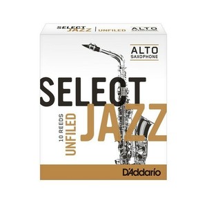 D'Addario Select Jazz Unfiled Reed Alto Sax Mis 3 Medium Pack 10 RRS10ASX3M