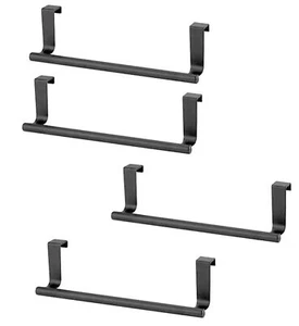 4x Geschirrtuchhalter Küche Tür Handtuchstange Schwarz Handtuchhalter Schranktür - Bild 1 von 5