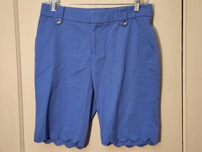 Bermudas para mujer RAFAELLA azul claro festoneadas tiro alto talla 6/pequeñas Foto 1 de 4