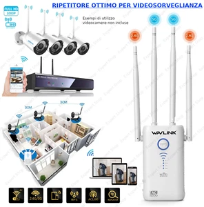 RIPETITORE WIFI SEGNALE EXTENDER VIDEOSORVEGLIANZA CAMERA IP POTENZIATORE AMPLI - Foto 1 di 6