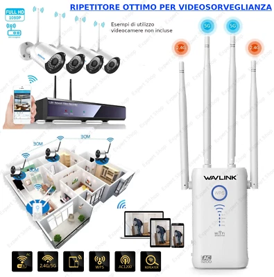 RIPETITORE WIFI SEGNALE EXTENDER VIDEOSORVEGLIANZA CAMERA IP POTENZIATORE AMPLI - Immagine 1 di 4