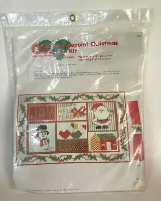 De colección 1979 Columbia-Minerva Aguja Kit de Navidad Mantel individual y servilleta Anillo Nuevo en Paquete Foto 1 de 4