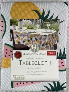 Huntington Home Indoor/Outdoor Tablecloth Watermelons and Pineapples 60 x 102 Ob - Picture 1 of 4