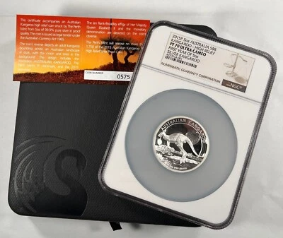 2015-P Australia 5 Oz S$8 High Relief Kangaroo NGC PF70 Ultra Cameo Box CoA - Image 1 of 4