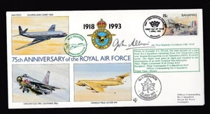 75th Anniversary RAF 1993 cover signed by Air Vice Marshal John Allison - Bild 1 von 2
