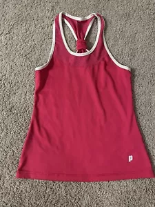 Prince Women's Tennis Athletic Tennis Racerback Tank Top Pink White Small S - Picture 1 of 3