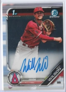 2019 Bowman Cromo 1st Will Wilson Autografo Angeli #CDA-WW - Foto 1 di 2
