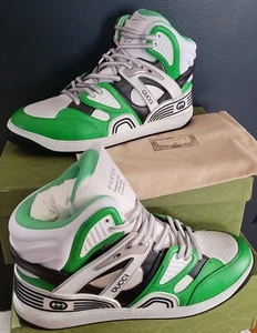 NEW AUTHENTIC GUCCI BASKET HIGH "GREEN DEMETRA" MENS GUCCI 9 (US 9.5) - Picture 1 of 5