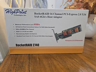 HighPoint RocketRAID 2740 PCI-Express II To SAS II Host Adapter Excellent - Image 1 of 2