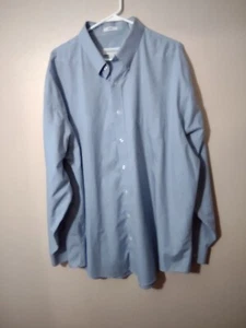 Joseph & Feiss Shirt 2XLT Blue/white Check Long Sleeve Shirt Button Down collar - Picture 1 of 4