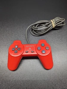SONY PLAYSTATION 1 PS1 CONTROLLER ORIGINAL OEM ROT SCPH-1080 GETESTET FUNKTIONIERT - Bild 1 von 4