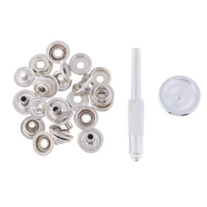 15mm Poppers Snap Fastener Press Stud Kit + Fixing Tool Sewing Jackets Jeans - Picture 1 of 8