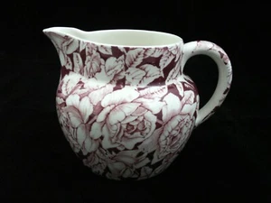 Antique Myott.Son & Co England Bermuda Pink Staffordshire Chintz Milk Pitcher - Picture 1 of 10