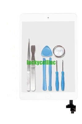 White Glass Digitizer Screen + IC Connector for iPad Mini 2 Retina Display +Tool - Image 1 of 4
