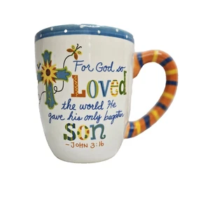 Certified International For God So Loved the world Mug, 3 1/2" EUC - Picture 1 of 8