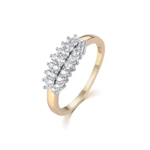 Ladies 9 Carat Gold & Sterling Solid 925 Silver 1.5 Carat White Sapphire Ring - Picture 1 of 4