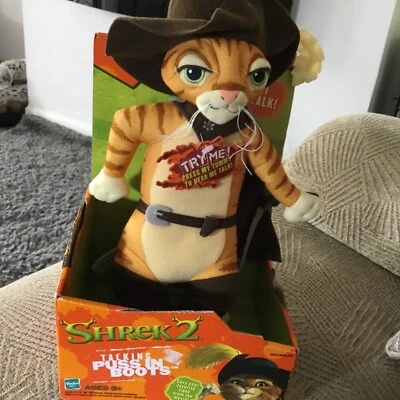 Shrek 2 -  Puss In Boots  Interactive Talking Plush New - Image 1 of 4