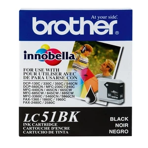 Brother LC51Bk Black Printer Ink Cartridge Genuine - Picture 1 of 2