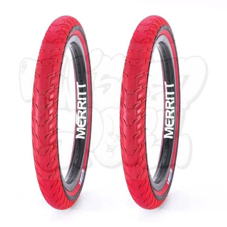 PAR Merritt Option pneus de bicicleta BMX estilo livre 110 PSI slidewall vermelho 20 x 2,35 - Imagem 1 de 1