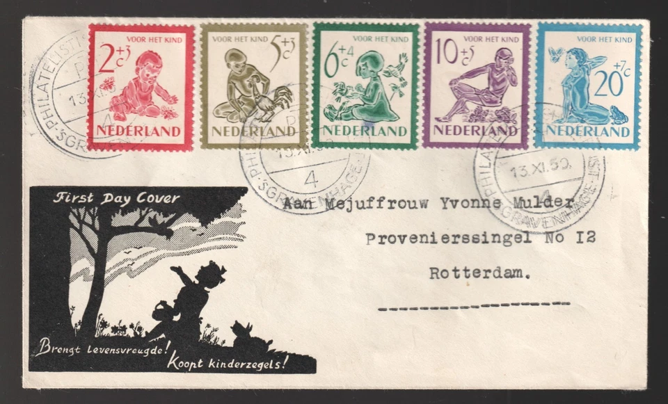 Netherlands fdc 1950 Child on illustrated cover - Image 1 of 1