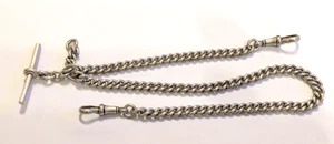 1922 Herbert Bushell& Son Birm' solid sterling silver watch chain 38.6 gms - Picture 1 of 9