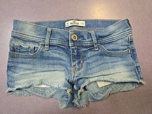 Hollister Short Short Womens Girls Size 23 Blue 00 Low Rise - Picture 1 of 4