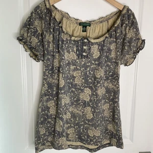 Top de algodón de tela de barro manga corta Ralph Lauren Jeans Company - azul lavado - Imagen 1 de 10