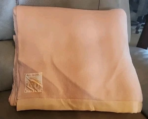 Vintage Whitney ALL WOOL Pink Blanket Made In England 87x69 - Picture 1 of 14