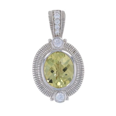 Judith Ripka Limone Citrino & Zircone Cubico Enhancer Ciondolo - Argento 925 - Immagine 1 di 4