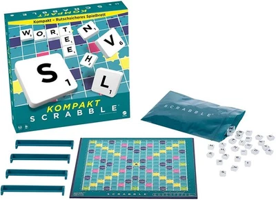 Mattel Games CJT13 - Scrabble Kompakt (Deutsch) - Kreuzwort-Rätsel Brettspiel - Bild 1 von 3