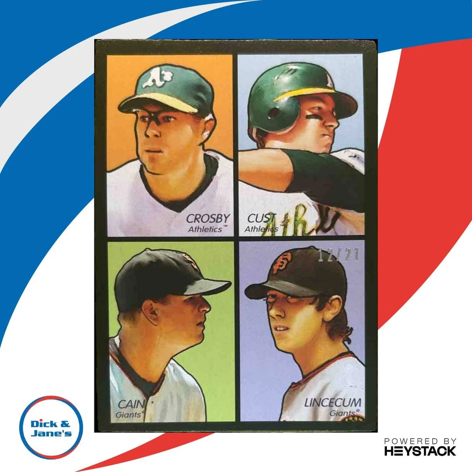 2009 Upper Deck Goudey Bobby Crosby Jack Cust Tim Lincecum Matt Cain/21 Mets Foto 1 de 4