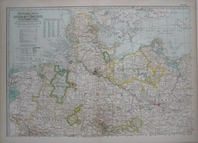 Original 1897 Map Northern Germany BERLIN HAMBURG HANOVER WITTENBERG GÖTTINGEN - Image 1 of 4