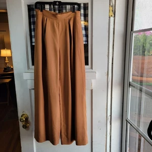 Alex Marie Women's Brown Mocha Wide Leg Flowy Dress Pant Trousers Size 4 NWT - Picture 1 of 7
