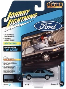 Johnny Lightning - 1986 Ford Mustang SVO - Foxbody Light Blue Regatta Version A - Picture 1 of 13