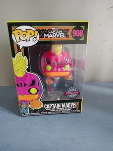 Marvel Funko Pop! Vinyl Captain Marvel Blacklight Special Edition #908 (MCU) - Imagen 1 de 10