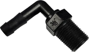 Banjo 90 Degree Hose Fitting 3/8" Male Thread X 3/8" Hose Barb - HB038-90 - Picture 1 of 3