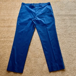 Uniqlo Mens Blue Pinstripe Flat Front Straight Leg Dress Pants Size 34x34 - Picture 1 of 10