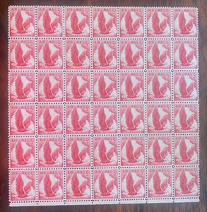 C50 5c Eagle, F/VF OG, MNH, FOGLIO PARZIALE DI 42. FRESCO UFFICIO POSTALE - Foto 1 di 1