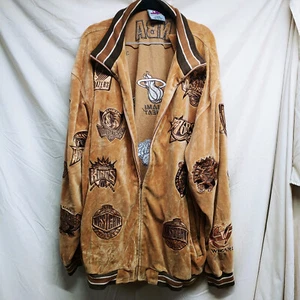 Unique Sports Vintage Velour Warm Up Suit Mens 2XL 90s NBA Teams Patch Jacket - Bild 1 von 10