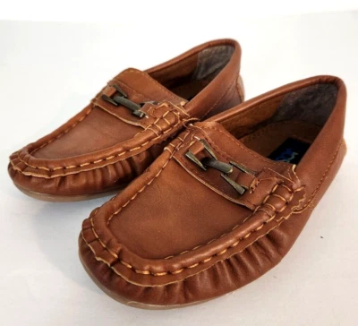 Josmo Young Boy's Size 6 Brown Faux Leather Slip On Loafers Dress Shoes - Image 1 of 4