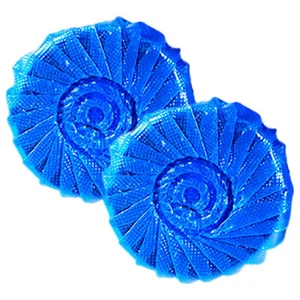 2 Pack Automatic Bleach Toilet Bowl Cleaner Stain Remover Blue Tablet Flush Tank - Picture 1 of 12