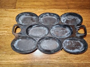 Vintage Rare G.F. Filley No.5 Cast Iron Gem Pan USA - Bild 1 von 10