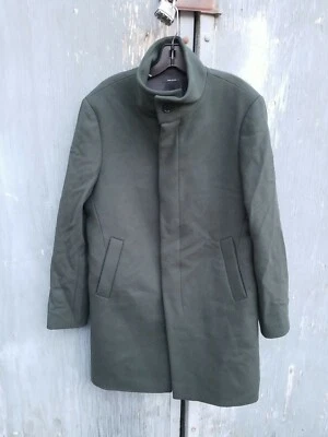 Club Monaco Mens' Green Funnel Neck Manteaux Wool Top coat Size 40 MSRP $398 - Image 1 of 4