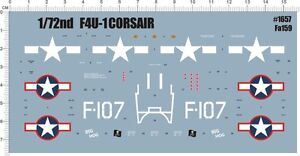 Detail Up 1/72 WW II MARCOR F4U-1 corsair carrier-based Fighter Model Kit Decal