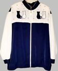 Vintage 80s-90s Kitty Cat Jacket Full Zip USA Grandmacore Womens Size 3X 