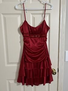 90s/Y2K NWT TABOO RED BEADED cocktail DRESS S/M party Vintage